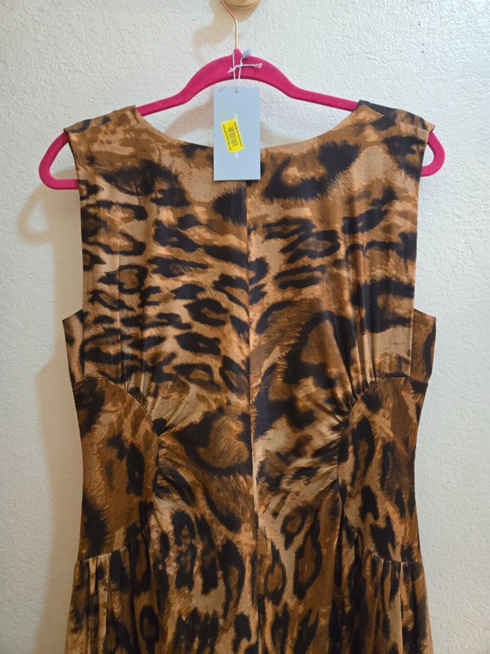 NWT Antonio Melani Kristen Leopard Print Boat Neck Sleeveless Blouson Dress - Picture 4 of 5
